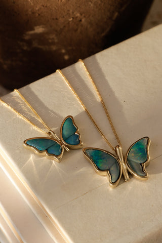 Opal Butterfly Necklace