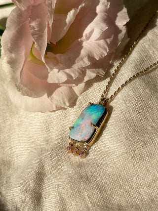 boulder opal & pink sapphire