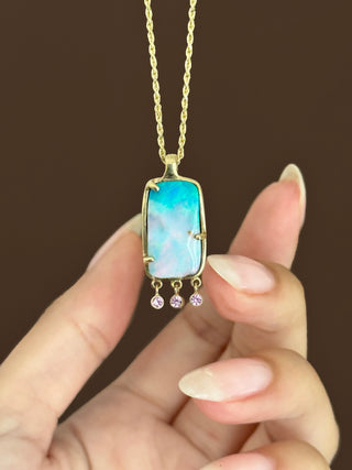 boulder opal & pink sapphire