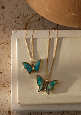 Petite Opal Butterfly Necklace