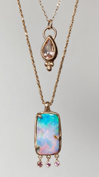 boulder opal & pink sapphire