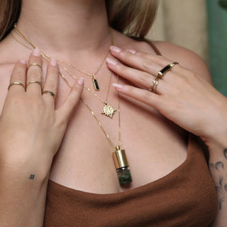 essential oil roller bottle necklace - jade