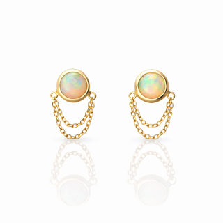 opal dangle studs