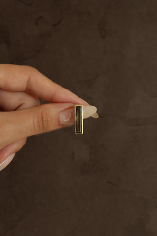 green tourmaline bar ring