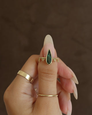 beaded green tourmaline ring