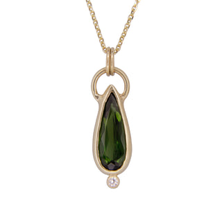 green tourmaline & diamond necklace
