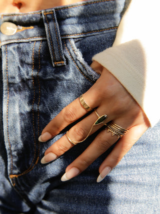green tourmaline chain ring
