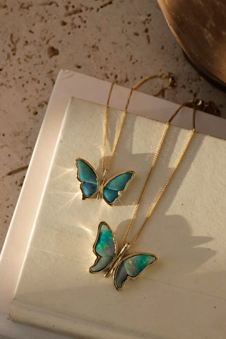 Opal Butterfly Necklace