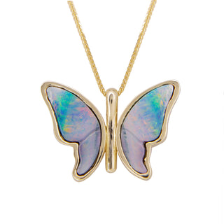 Opal Butterfly Necklace