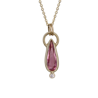pink tourmaline and diamond necklace
