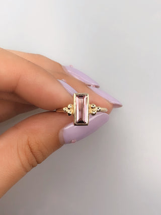 baguette pink tourmaline