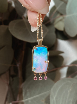 boulder opal & pink sapphire