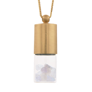 essential oil roller bottle necklace - moonstone