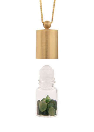 essential oil roller bottle necklace - jade